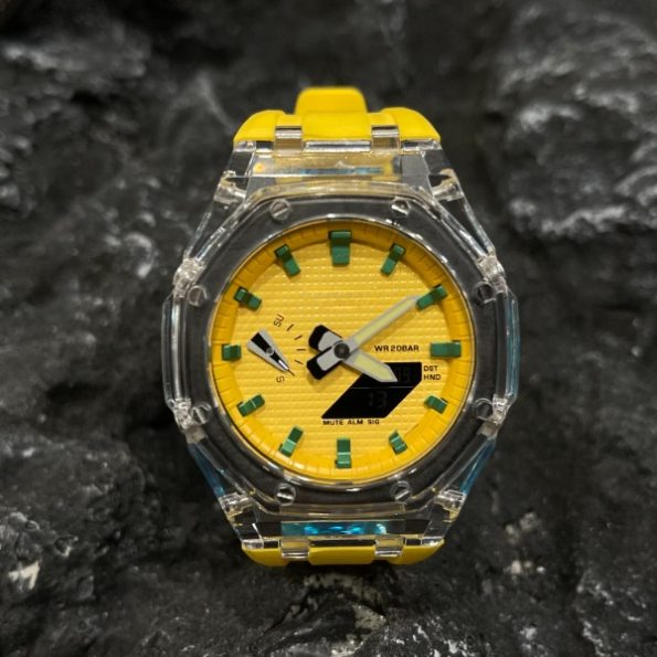 Ga2100 Yellowwatch Transparente Case Green Marker